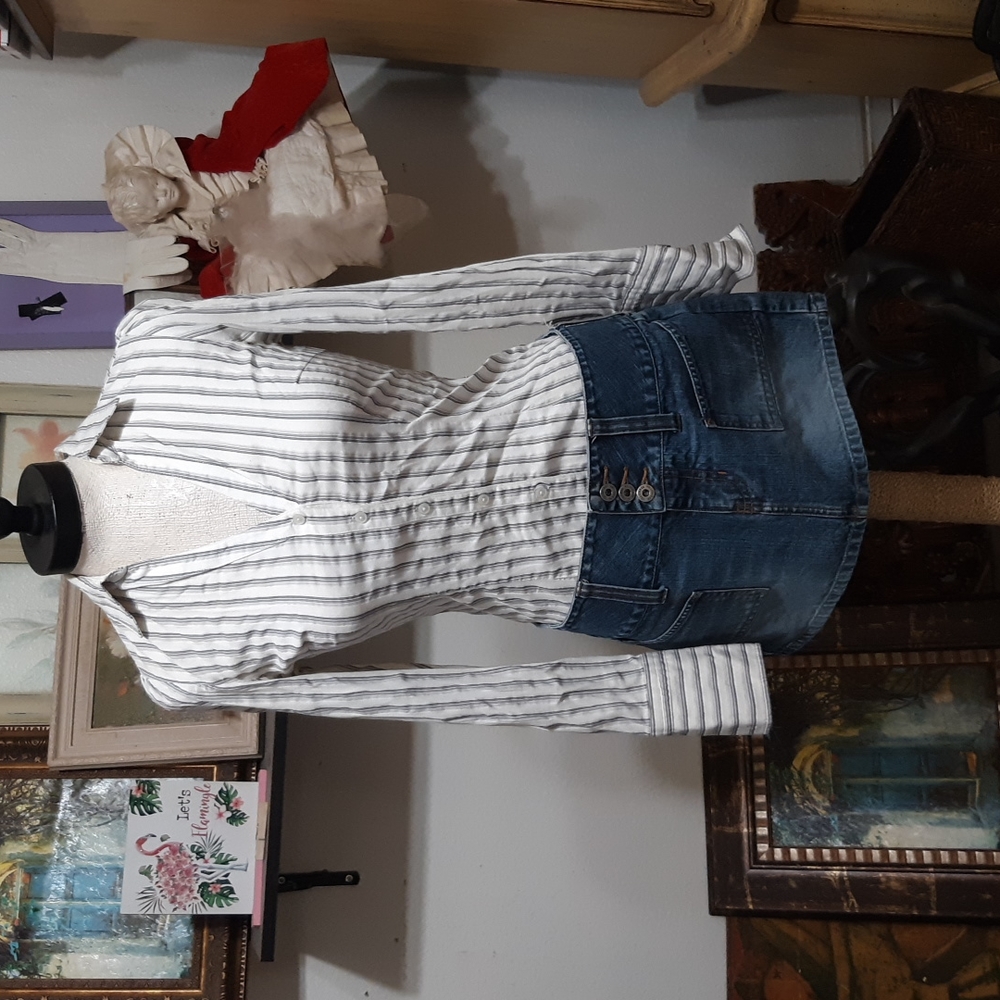 Womens Shortie Short Mini Jean Skirt sz 7 HOLLISTER b46 - Picture 2 of 6